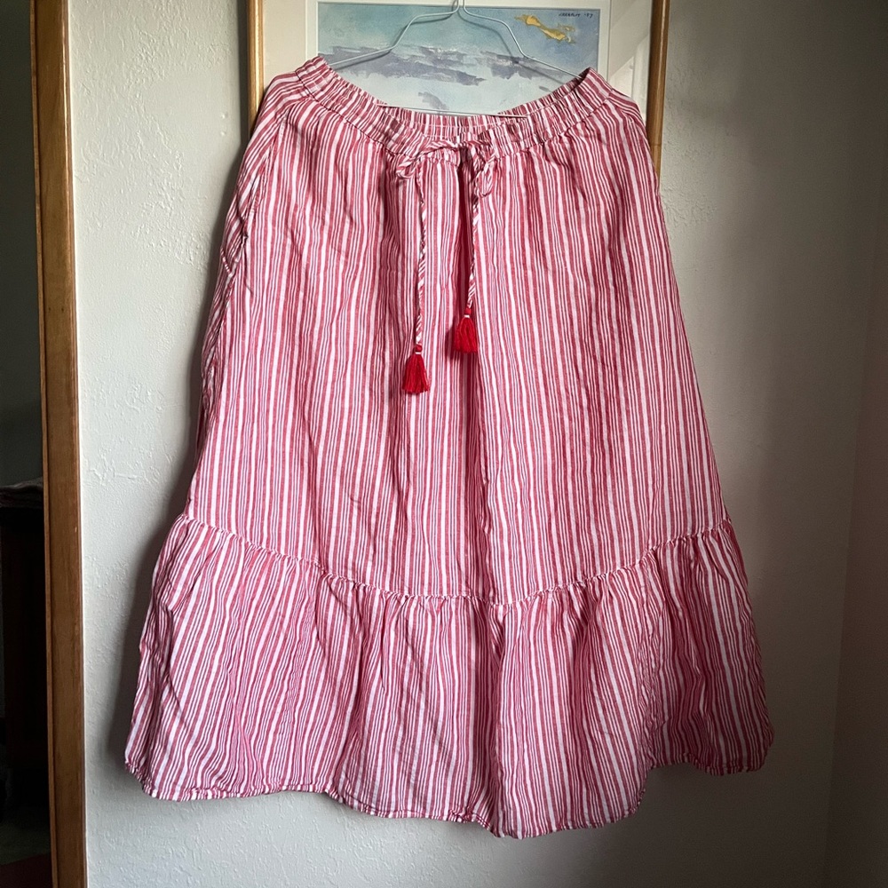 Talbots Striped Linen Maxi
